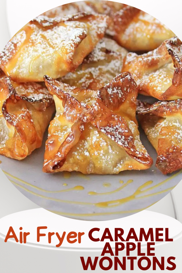Air Fryer Caramel Apple Wontons